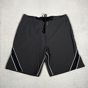 Nike Shorts Mens 36‎ Black Board Swim Beach Drawstring Logo Surf Nylon Blend